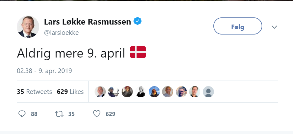 Foto: Screenshot fra Lars Løkke Rasmussens Twitterprofil